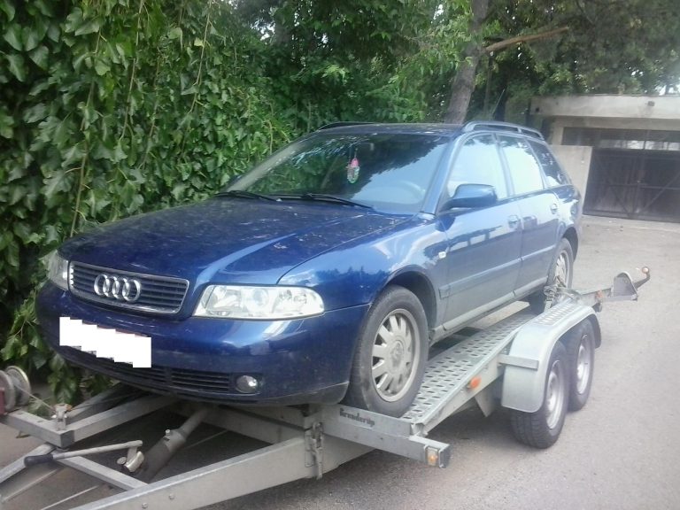 Audi A4 furat din Spania, descoperit în P.T.F. Negru Vodă