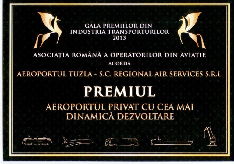 Aeroportul Tuzla, premiul pentru “Cea mai dinamică dezvoltare”