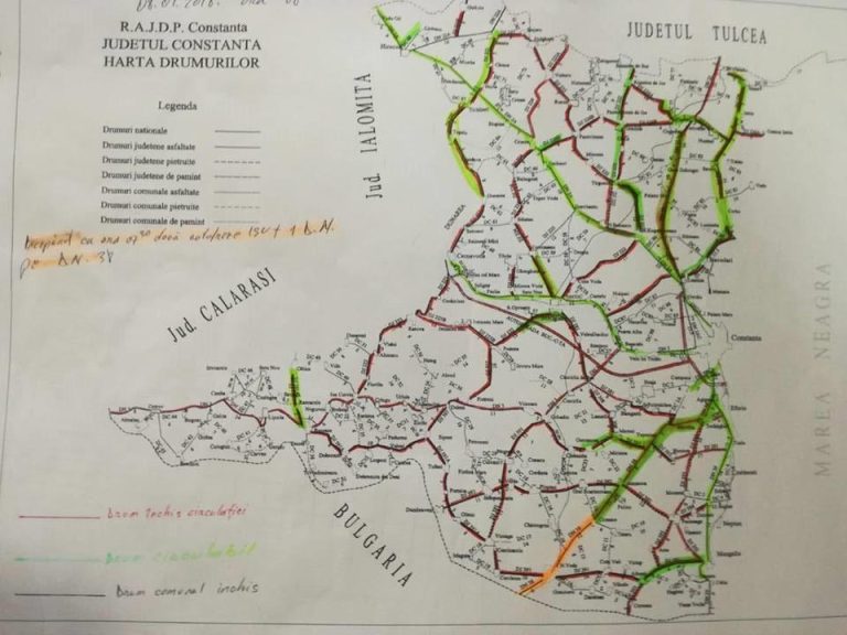 Puteți afla situația drumurilor din județul Constanța prin intermediul acestei hărți