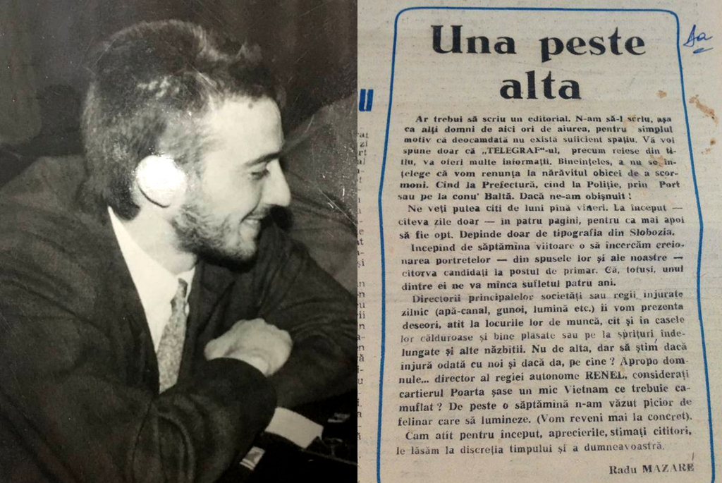 Primul articol din ziarul TELEGRAF de Constanta semnat de Radu Mazare
