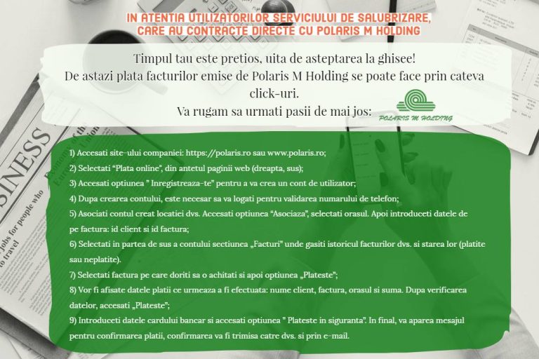 Facturile Polaris pot fi plătite online