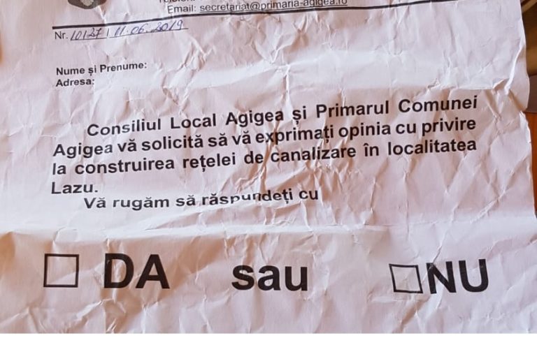 Primarul din Agigea, Maricel Cârjaliu, nu e convins că oamenii din comună vor canalizare, așa că face sondaj