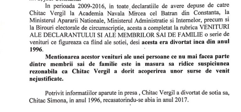 Partidul Mișcarea Populară a depus plângere penală împotriva lui Vergil Chițac, pentru fals în declarații