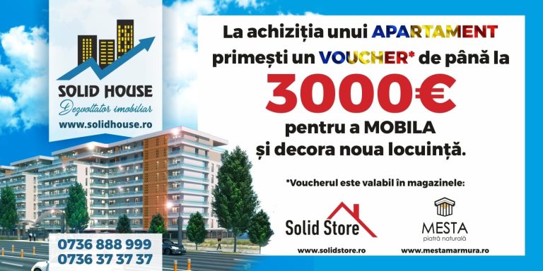 Vrei să cumperi un apartament? Dacă-l iei de la Solid House, primești 3000 de euro pentru a-l mobila