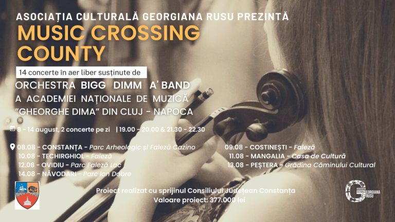 „Music Crossing County” – 14 concerte în Constanța, Costinești, Techirghiol, Mangalia, Ovidiu, Peștera, Năvodari